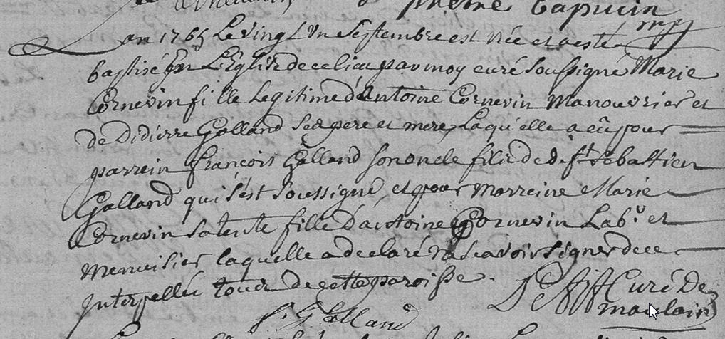 Naissance Marie Cornevin 21 Sept 1765.jpg